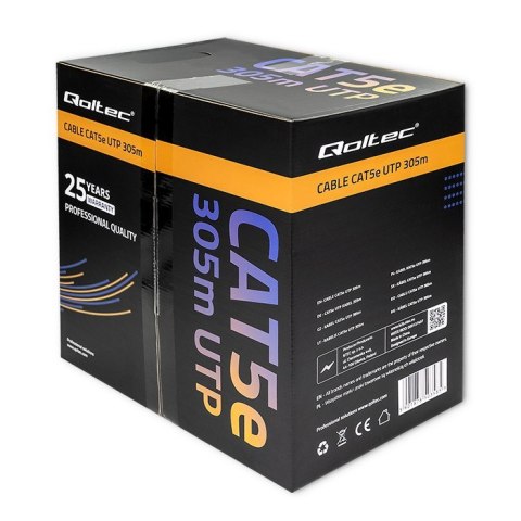 Qoltec QOLTEC KABEL SIECIOWY SKRĘTKA UTP | CAT5E | 305M | PVC SZARY