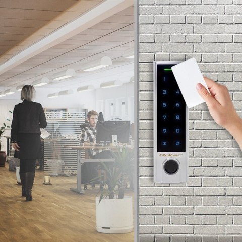 Qoltec QOLTEC ZAMEK SZYFROWY DOTYKOWY TITAN Z CZYTNIKIEM LINII PAPILARNYCH | RFID | BT 4.0 | KOD | KARTA | BRELOK | DZWANEK | IP68