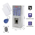Qoltec QOLTEC ZAMEK SZYFROWY OBERON Z CZYTNIKIEM LINII PAPILARNYCH | RFID | KOD | KARTA | BRELOK | DZWONEK | IP68 | EM