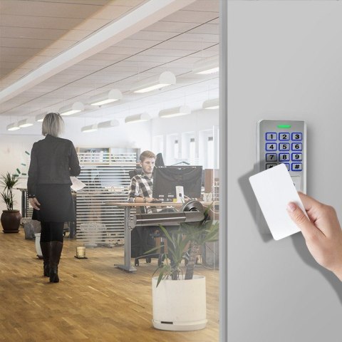 Qoltec QOLTEC ZAMEK SZYFROWY OBERON Z CZYTNIKIEM LINII PAPILARNYCH | RFID | KOD | KARTA | BRELOK | DZWONEK | IP68 | EM