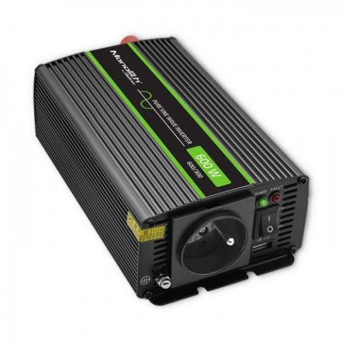Qoltec QOLTEC PRZETWORNICA NAPIĘCIA MONOLITH | 300W | 600W | 24V NA 230V | CZYSTY SINUS