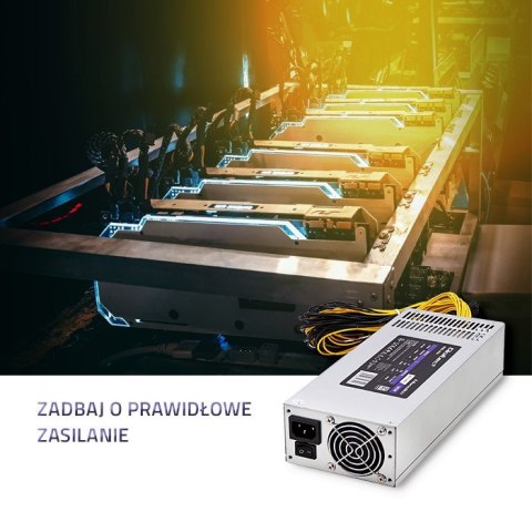 Qoltec QOLTEC ZASILACZ PCI-E 1850W | 80 PLUS PLATINUM | GAMING MINER