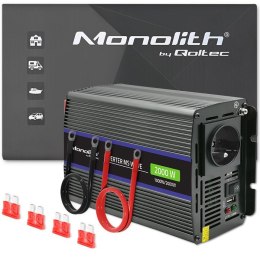 Qoltec Qoltec Przetwornica napięcia Monolith 2000 MS Wave | 12V na 230V | 1000/2000W | USB