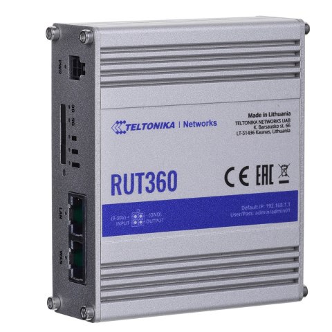 Teltonika TELTONIKA Przemysłowy router RUT360 4G LTE CAT 6