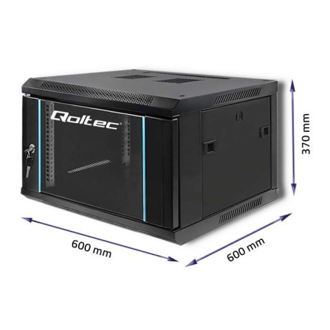 Qoltec Szafa wisząca QOLTEC RACK 19" 6U 600X370X600 czarna