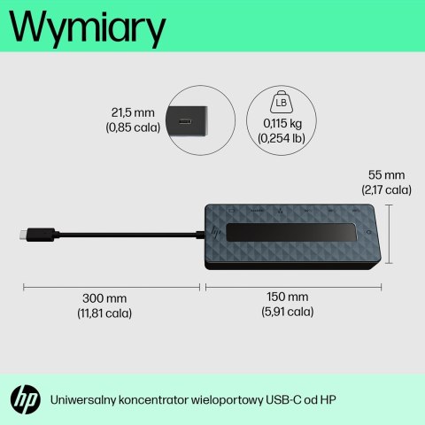 Hewlett-Packard Stacja dokująca HP USB-C Universal Multiport Hub czarna 50H98AA