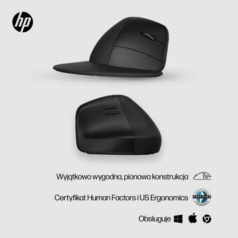 Hewlett-Packard Mysz HP 920 Ergonomic Vertical Mouse Black bezprzewodowa czarna