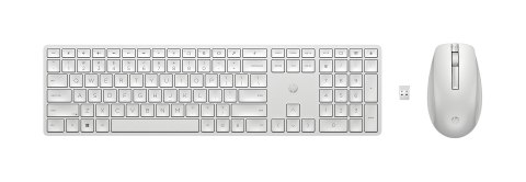 Hewlett-Packard Zestaw klawiatura + mysz HP 650 Wireless Keyboard and Mouse Combo bezprzewodowe białe 4R016AA