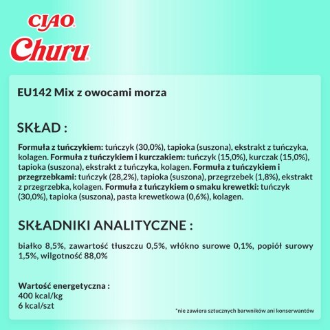 INABA INABA CHURU Varietes Tuńczyk Owoce m- kot 40x14 g