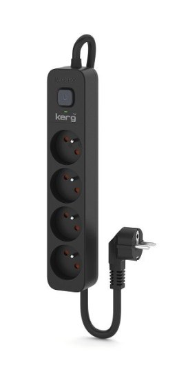 KERG Listwa zasilająca KERG z wyłącznikiem-4 gniazda 16A 5m ; czarny