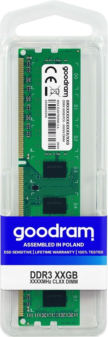GoodRam Pamięć GoodRam GR1600D3V64L11/8G (DDR3 DIMM; 1 x 8 GB; 1600 MHz; CL11)