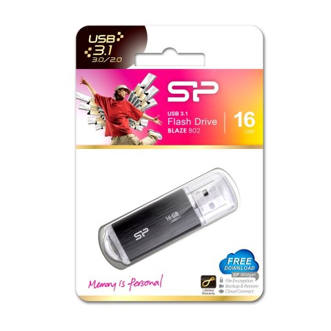 Silicon Power Pendrive Silicon Power Blaze B02 16GB USB 3.1 kolor czarny (SP016GBUF3B02V1K)