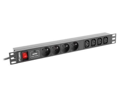 Lanberg Listwa zasilająca Lanberg PDU-04E04I-0200-IEC-BK (8 x UTE; 2m; kolor czarny)