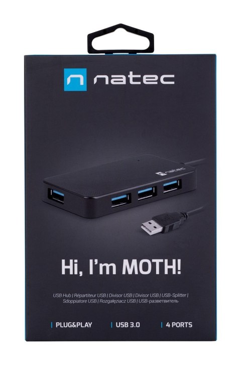 NATEC Hub NATEC Moth NHU-1342 (4x USB 3.0; kolor czarny)