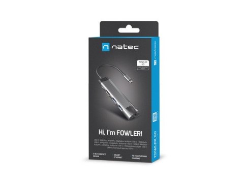 NATEC NATEC MULTIPORT FOWLER GO USB-C -> HUB USB 3.0 X2, HDMI 4K, USB-C PD, RJ45 NMP-1985