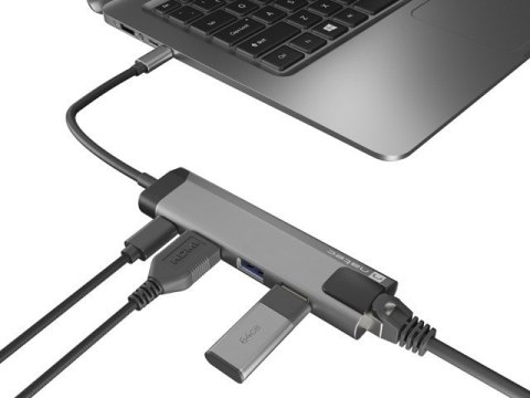 NATEC NATEC MULTIPORT FOWLER GO USB-C -> HUB USB 3.0 X2, HDMI 4K, USB-C PD, RJ45 NMP-1985