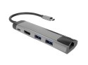 NATEC NATEC MULTIPORT FOWLER GO USB-C -> HUB USB 3.0 X2, HDMI 4K, USB-C PD, RJ45 NMP-1985