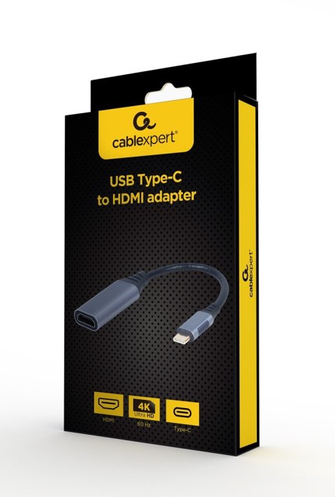 GEMBIRD GEMBIRD ADAPTER USB TYP-C DO HDMI NA KABLU SZARY, 15CM