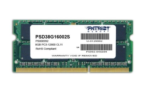 Patriot Memory Pamięć Patriot Memory Signature PSD38G16002S (DDR3 SO-DIMM; 1 x 8 GB; 1600 MHz; CL11)
