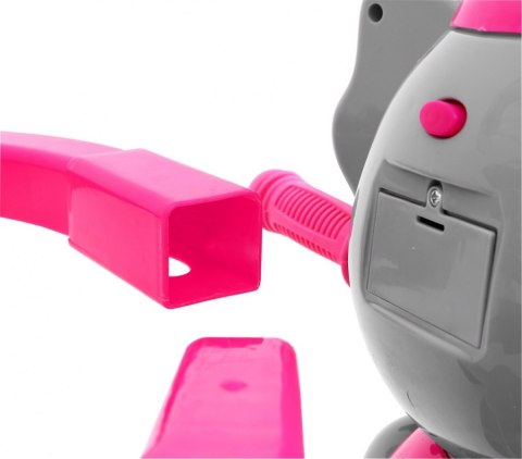 3-kołowy Rowerek dla dzieci Słonik Różowy + Dźwięki + Daszek + Barierka + Podnóżek + Rączka + Schowek