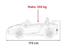 Auto Lamborghini Aventador SV na akumulator dla 2 dzieci Szary + Pilot 2,4 GHz + Pianka EVA + Audio LED