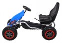 Duży Gokart Strong na pedały dla dzieci Niebieski + Obciążenie 100 kg + Koła EVA + Hamulec ręczny + Sportowy fotel