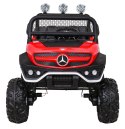 Mercedes Benz Unimog dla dzieci Terenowy Czerwony + Napęd 4x4 + Pilot + Bagażnik + Wolny Start + MP3 LED