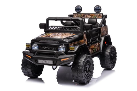 Toyota FJ Cruiser dla dzieci Czarny Liście + Pilot + Napęd 4x4 + Audio LED + EVA + Wolny Start