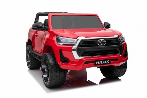 Toyota Hilux na akumulator dla dzieci Czerwony + Napęd 4x4 + Pilot + 2 bagażniki + Radio MP3 + LED