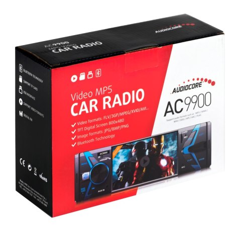 AUDIOCORE Radioodtwarzacz samochodowe AUDIOCORE AC9900 (USB, USB + AUX, USB + AUX + karty SD)