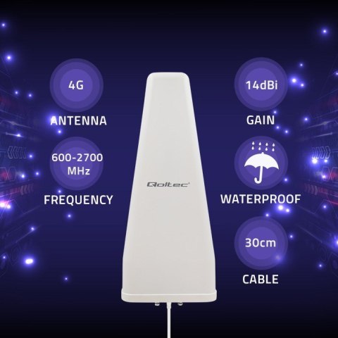 Qoltec QOLTEC ANTENA 4G LTE DUAL | 14DBI | DOOKÓLNA | ZEWNĘTRZNA