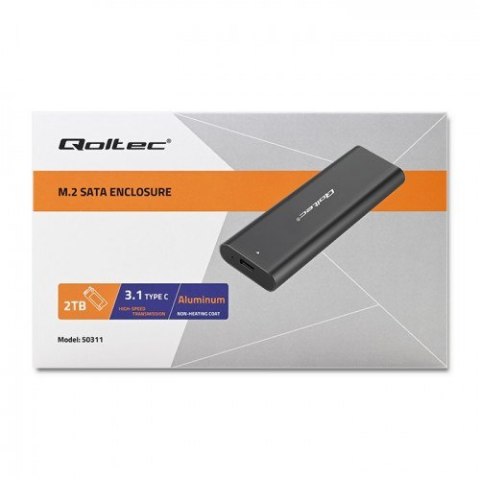 Qoltec QOLTEC OBUDOWA DO DYSKÓW KIESZEŃ M.2 SATA SSD | NVME | USB TYP C