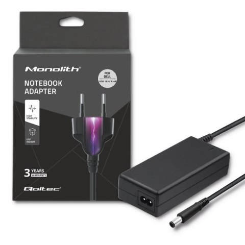Qoltec Zasilacz Qoltec 51519.65W do notebooka DELL (19,5 V; 3,34 A; 65W; 7.4 mm x 5 mm)