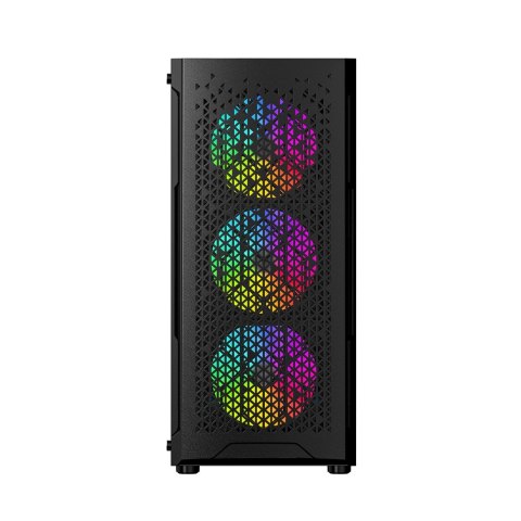 GEMBIRD GEMBIRD OBUDOWA FORNAX 400X MIDI-TOWER (2X USB 3.0, 1X USB 2.0, HD AUDIO, SZKLANY PANEL BOCZNY, PODŚWIETLENIE ARGB) CZARNA