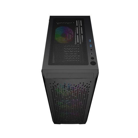 GEMBIRD GEMBIRD OBUDOWA FORNAX 400X MIDI-TOWER (2X USB 3.0, 1X USB 2.0, HD AUDIO, SZKLANY PANEL BOCZNY, PODŚWIETLENIE ARGB) CZARNA