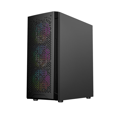 GEMBIRD GEMBIRD OBUDOWA FORNAX 400X MIDI-TOWER (2X USB 3.0, 1X USB 2.0, HD AUDIO, SZKLANY PANEL BOCZNY, PODŚWIETLENIE ARGB) CZARNA