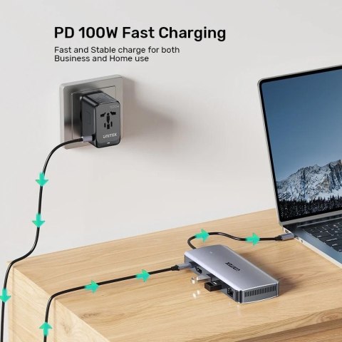 UNITEK UNITEK AKTYWNY HUB USB-C 10GBPS,M.2,HDMI, PD 100W