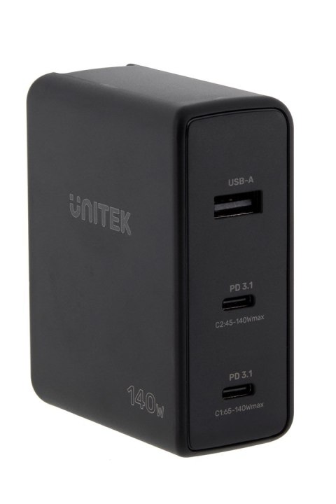 UNITEK UNITEK ŁADOWARKA GAN 2X USB-C, USB-A, 140W