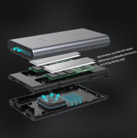 UNITEK UNITEK OBUDOWA NA DYSK/KLONOWANIE 2XM.2, PCIE/NVME