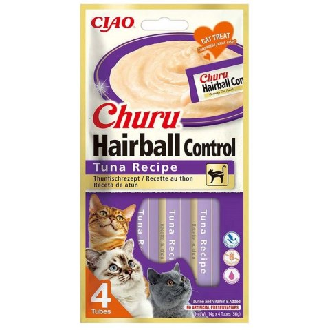 INABA INABA CAT CHURU HAIRBALL TUNA 4x14g (56g)
