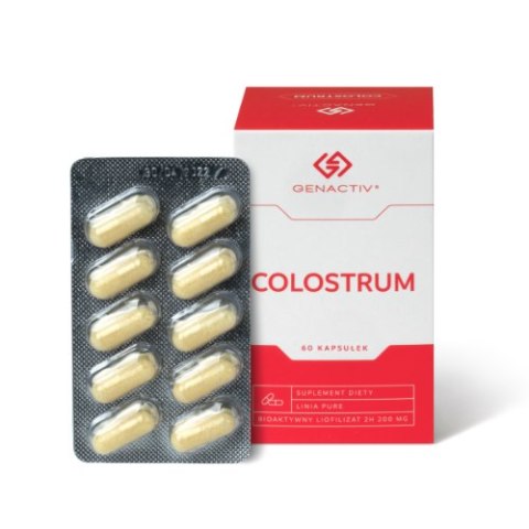 GENACTIV Colostrum kapsułki 200mg, 60 kaps. - bioaktywny liofilizat 2h