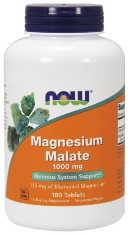 NOW FOODS Magnesium Malate 1000mg (115mg magnezu), 180tabl. - Jabłczan magnezu
