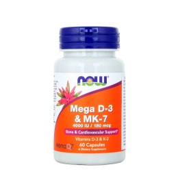 NOW FOODS Mega D-3 & K-2 MK-7 60kaps. (4000IU/180mcg)