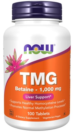 NOW FOODS TMG Betaine 1000mg, 100tabl. - Trimetyloglicyna
