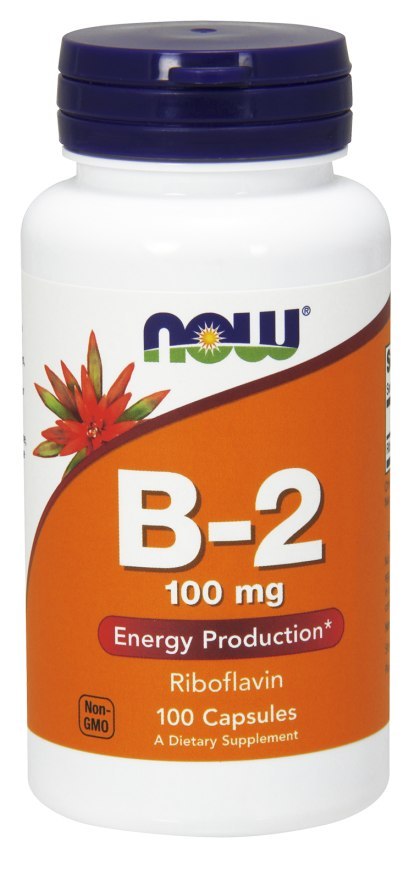 NOW FOODS Witamina B-2 Riboflavin 100mg, 100caps. - Ryboflawina