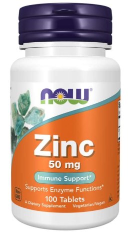 NOW FOODS Zinc Gluconate 50mg, 100 tabl. - Glukonian cynku