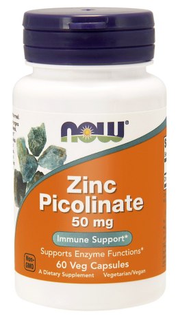NOW FOODS Zinc Picolinate 50mg, 60 vcaps. - Pikolinian cynku
