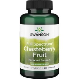 SWANSON Chasteberry Fruit 400mg, 120kaps. - Niepokalanek
