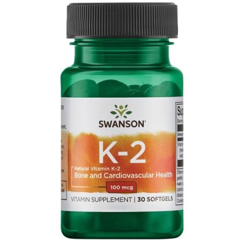 SWANSON Witamina K2 naturalna 100mcg, 30sgels.