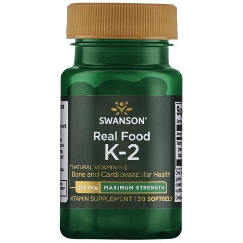 SWANSON Witamina K2 naturalna 200mcg, 30sgels.